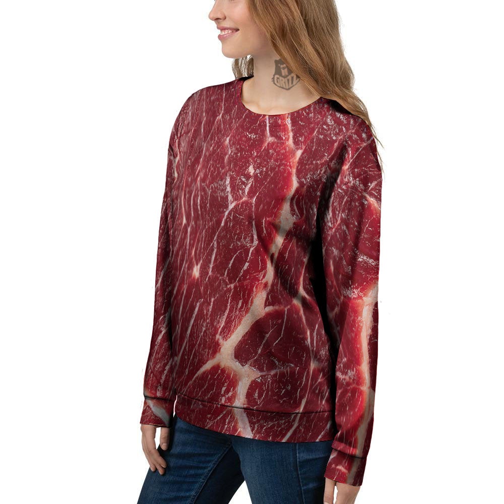 Texture Red Meat Print Women's Sweatshirt-grizzshop