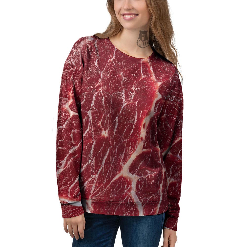 Texture Red Meat Print Women's Sweatshirt-grizzshop