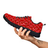 Texture Red Strawberry Print Black Sneaker-grizzshop