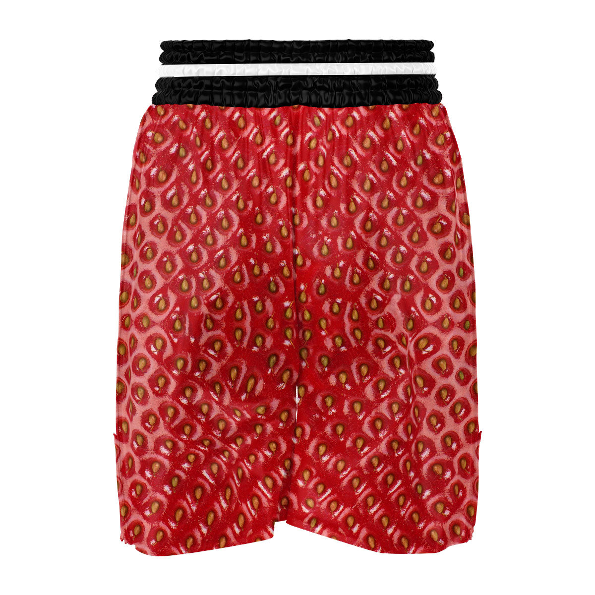 Texture Red Strawberry Print Boxing Shorts-grizzshop