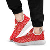 Texture Red Strawberry Print White Athletic Shoes-grizzshop