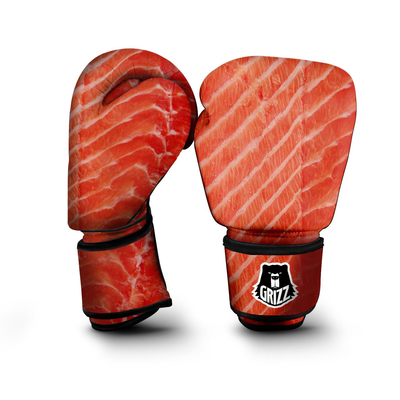 Texture Salmon Print Boxing Gloves-grizzshop
