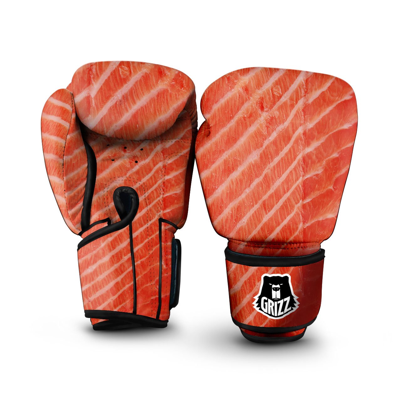 Texture Salmon Print Boxing Gloves-grizzshop