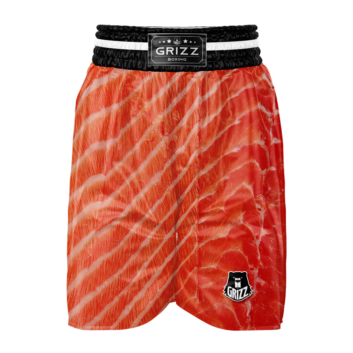 Texture Salmon Print Boxing Shorts-grizzshop