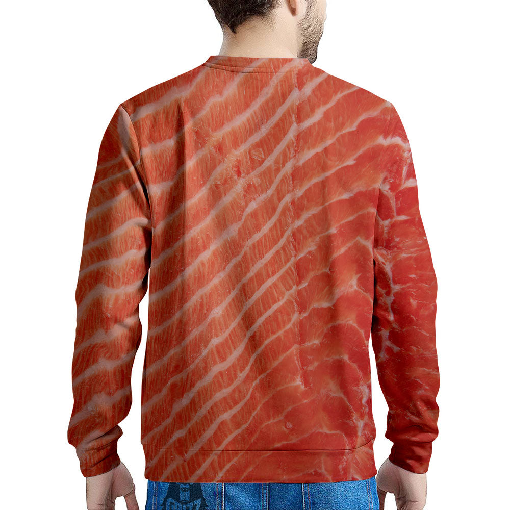 Texture Salmon Print Men's Sweatshirt-grizzshop
