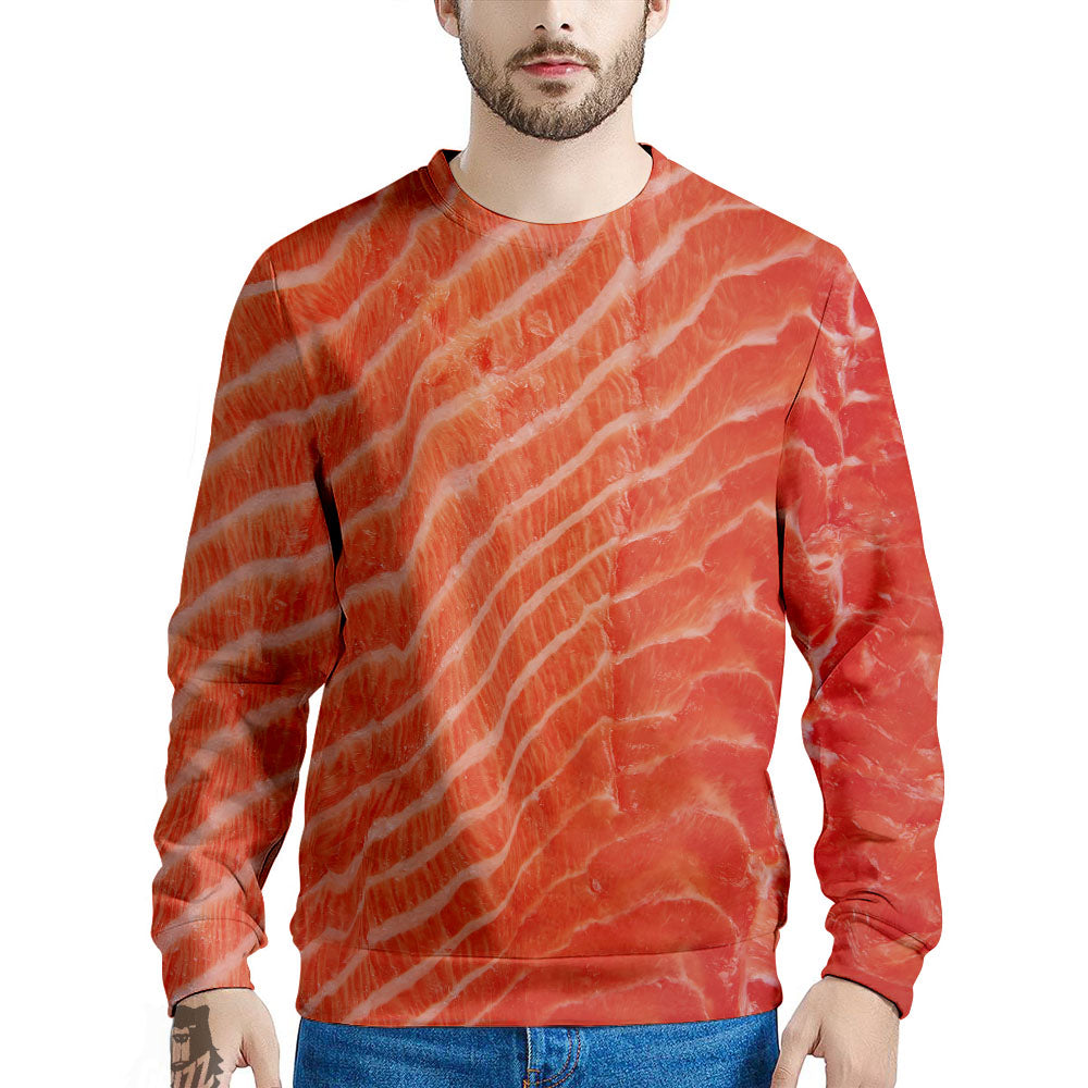 Texture Salmon Print Men's Sweatshirt-grizzshop