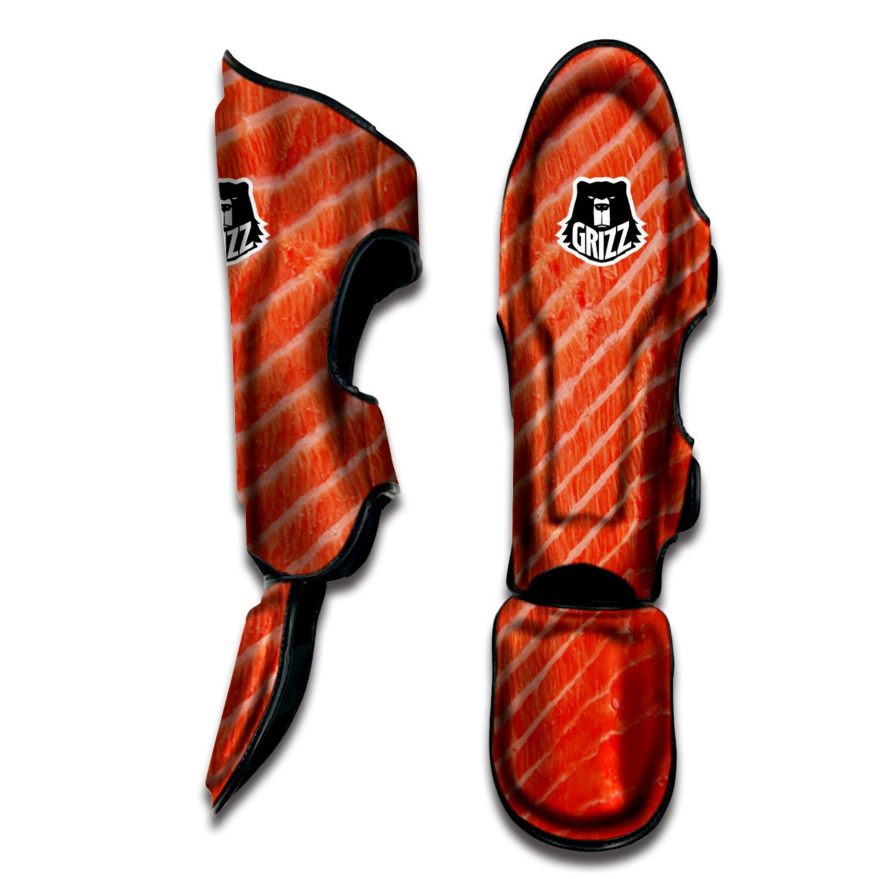 Texture Salmon Print Muay Thai Shin Guards-grizzshop