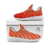 Texture Salmon Print White Athletic Shoes-grizzshop