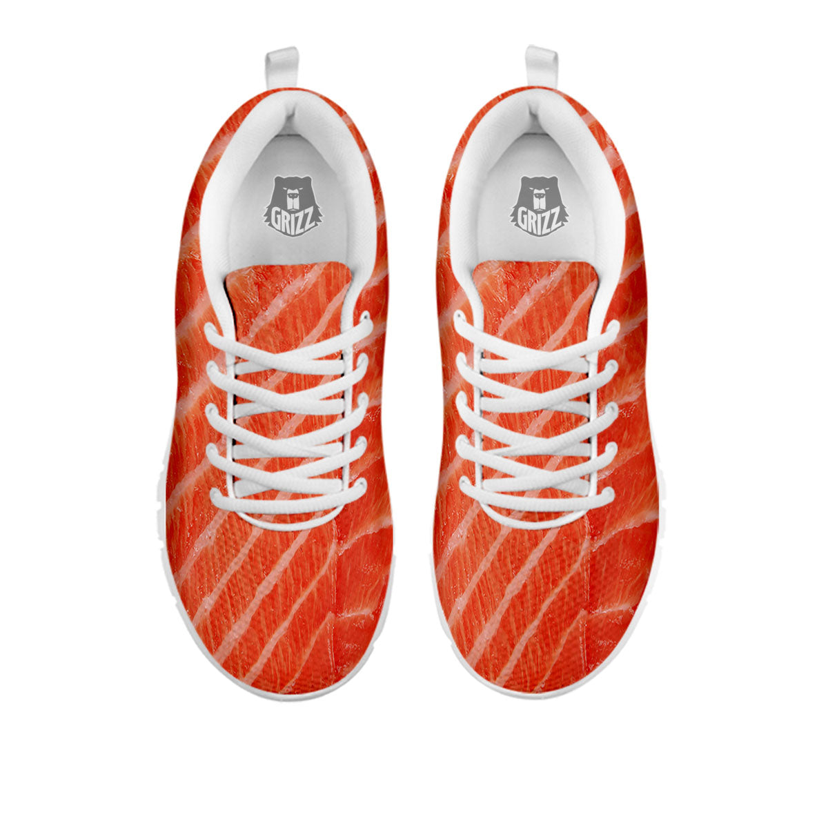 Texture Salmon Print White Sneaker-grizzshop