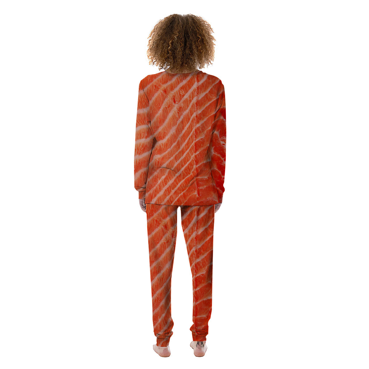 Texture Salmon Print Women's Pajamas-grizzshop