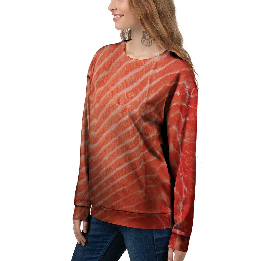 Texture Salmon Print Women's Sweatshirt-grizzshop