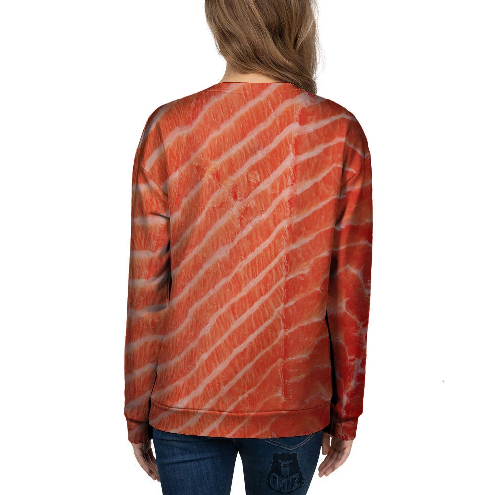 Texture Salmon Print Women's Sweatshirt-grizzshop
