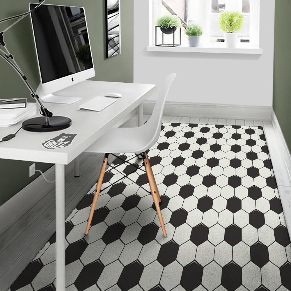 Texture Soccer Ball Print Pattern Floor Mat-grizzshop