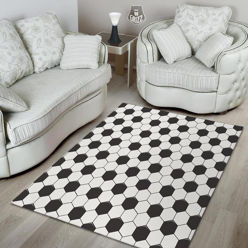 Texture Soccer Ball Print Pattern Floor Mat-grizzshop