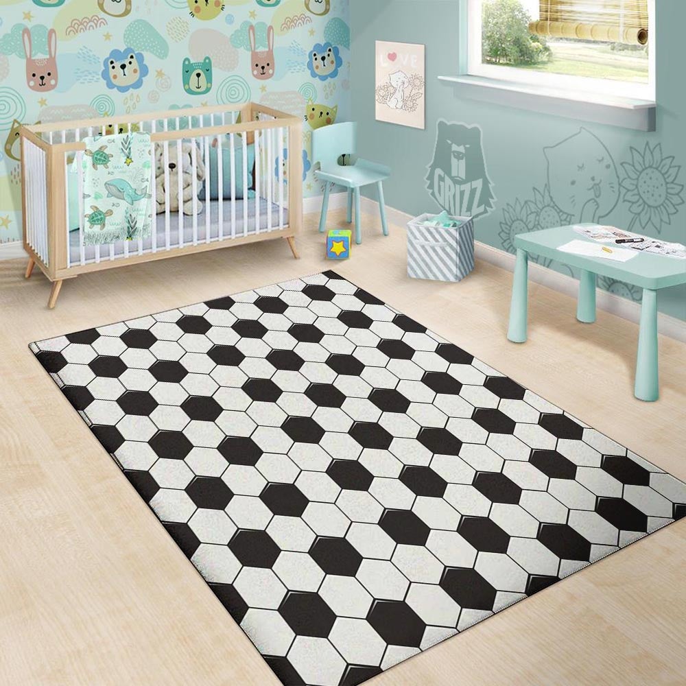 Texture Soccer Ball Print Pattern Floor Mat-grizzshop