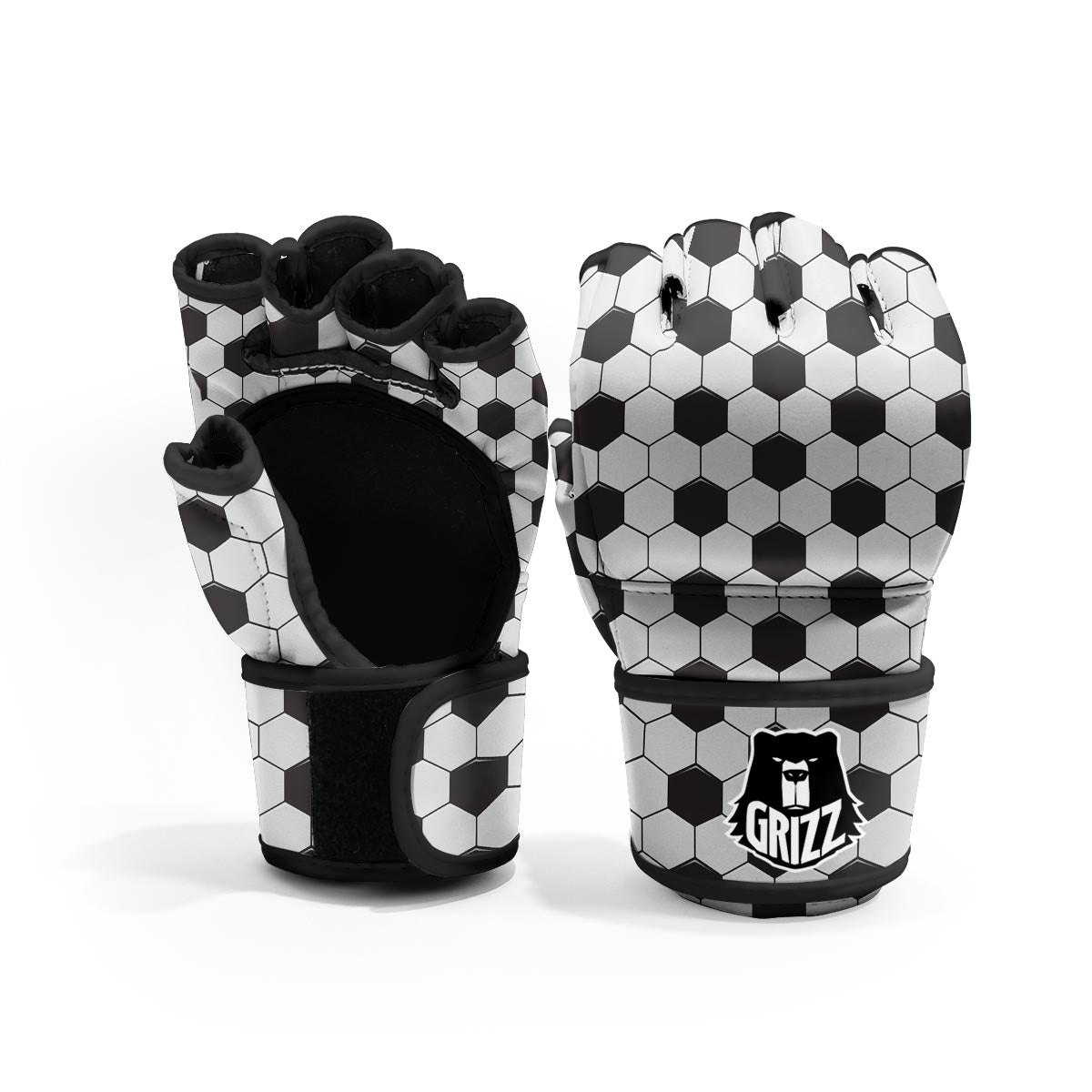 Texture Soccer Ball Print Pattern MMA Gloves-grizzshop