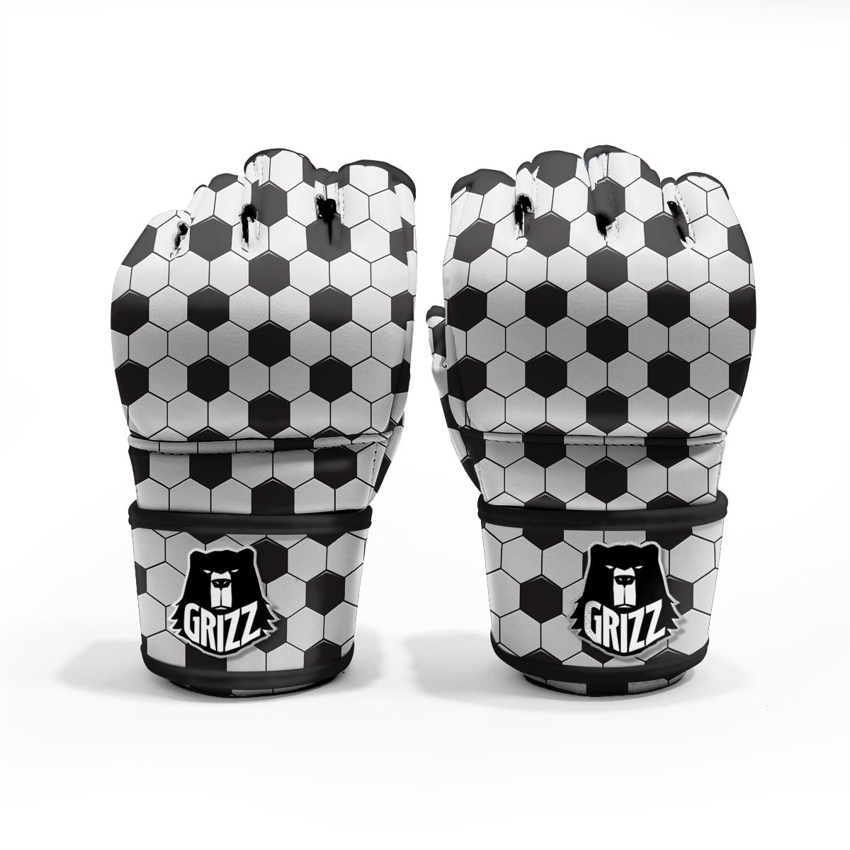 Texture Soccer Ball Print Pattern MMA Gloves-grizzshop