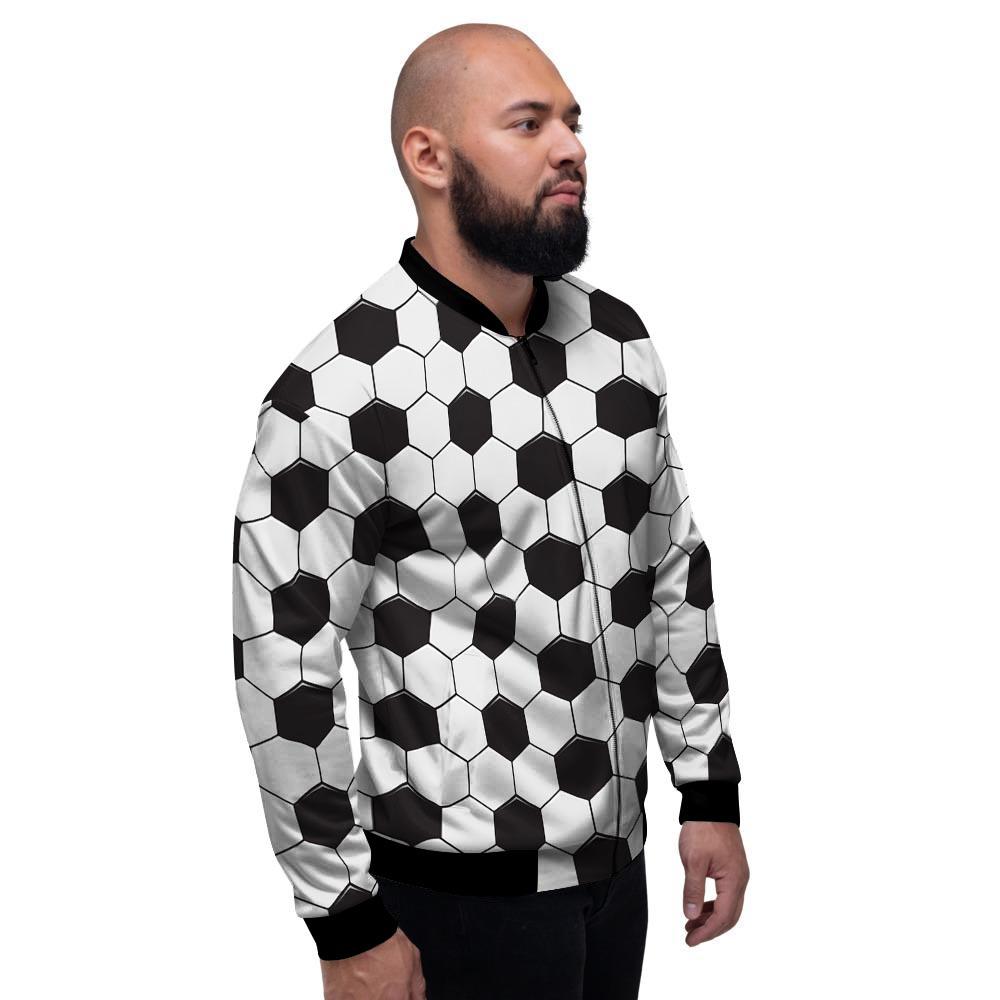 Texture Soccer Ball Print Pattern Men's Bomber Jacket-grizzshop