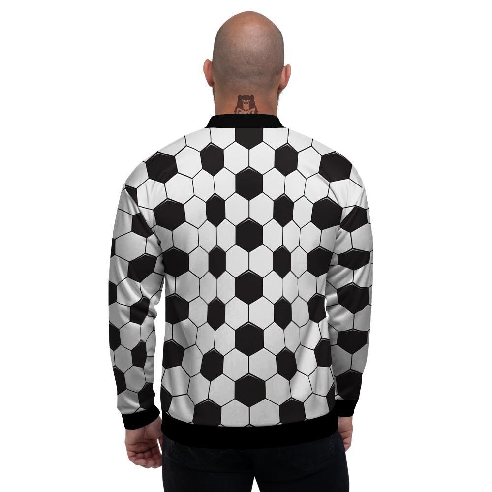 Texture Soccer Ball Print Pattern Men's Bomber Jacket-grizzshop