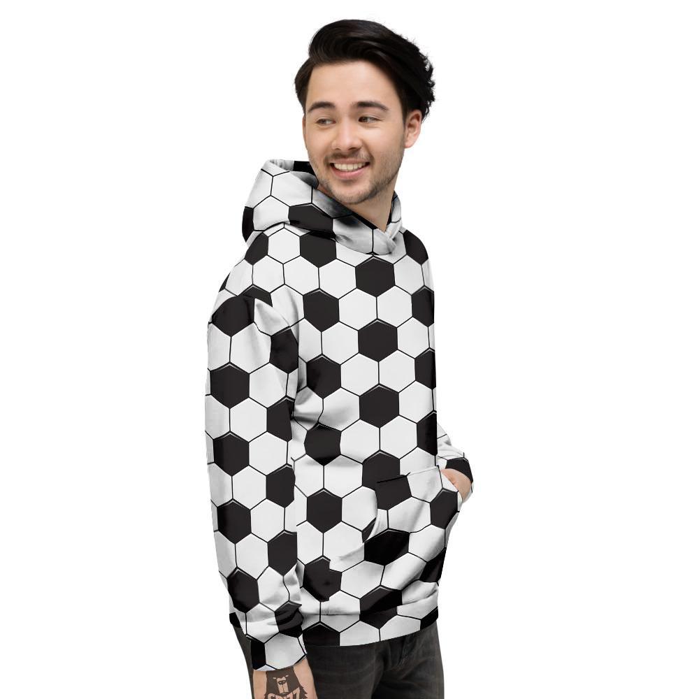 Texture Soccer Ball Print Pattern Men's Hoodie-grizzshop