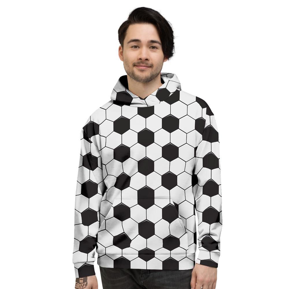 Texture Soccer Ball Print Pattern Men's Hoodie-grizzshop