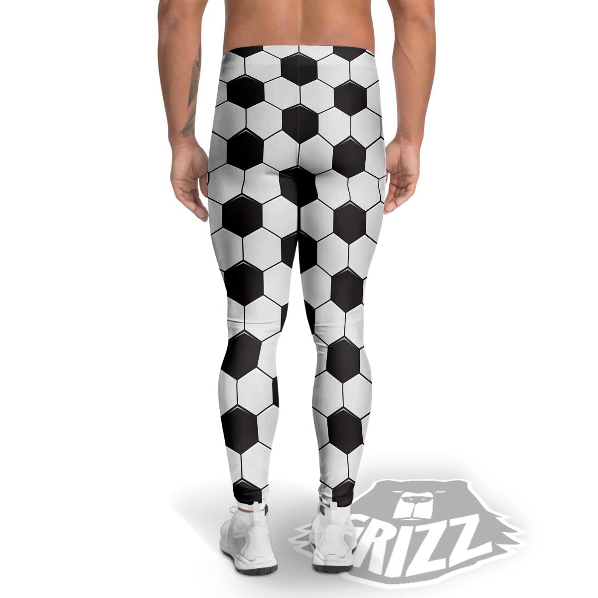 Texture Soccer Ball Print Pattern Men's Leggings-grizzshop