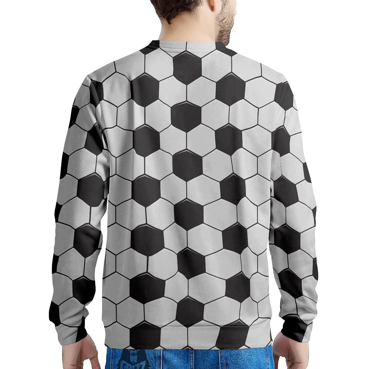Texture Soccer Ball Print Pattern Men's Sweatshirt-grizzshop