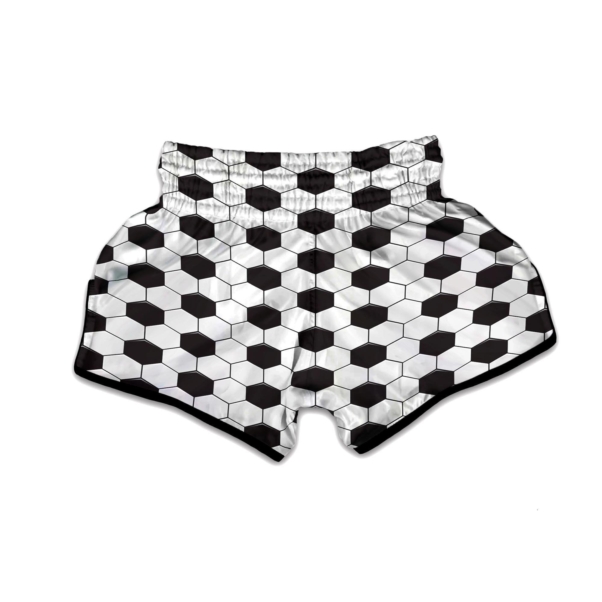 Texture Soccer Ball Print Pattern Muay Thai Boxing Shorts-grizzshop