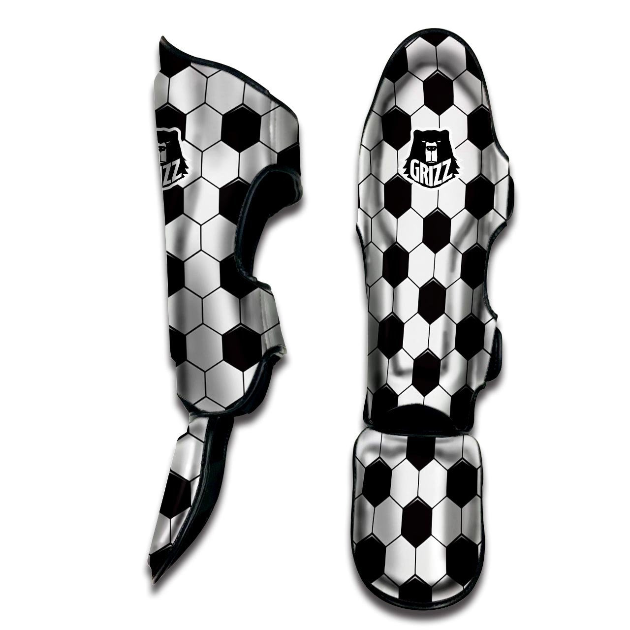 Texture Soccer Ball Print Pattern Muay Thai Shin Guards-grizzshop