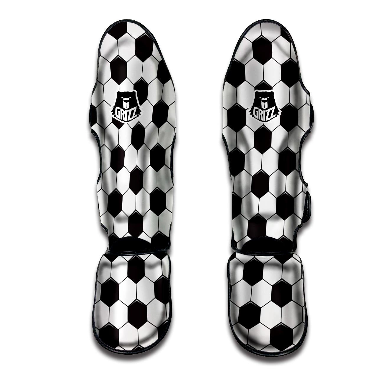 Texture Soccer Ball Print Pattern Muay Thai Shin Guards-grizzshop