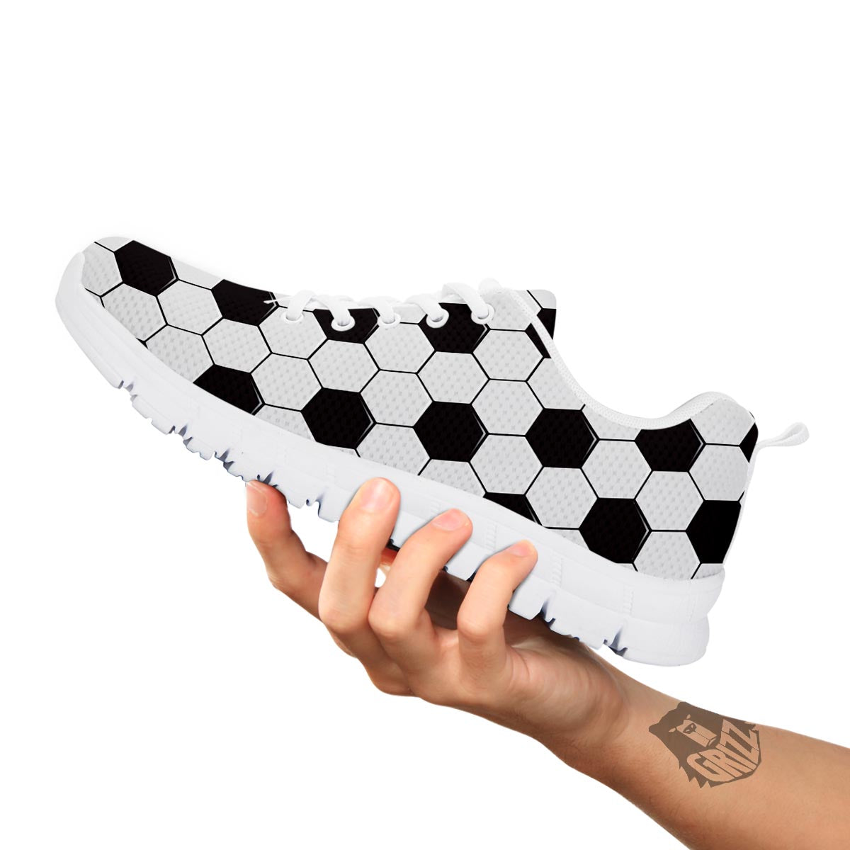 Texture Soccer Ball Print Pattern White Sneaker-grizzshop