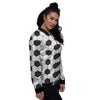 Texture Soccer Ball Print Pattern Women's Bomber Jacket-grizzshop