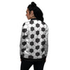 Texture Soccer Ball Print Pattern Women's Bomber Jacket-grizzshop