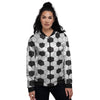 Texture Soccer Ball Print Pattern Women's Bomber Jacket-grizzshop