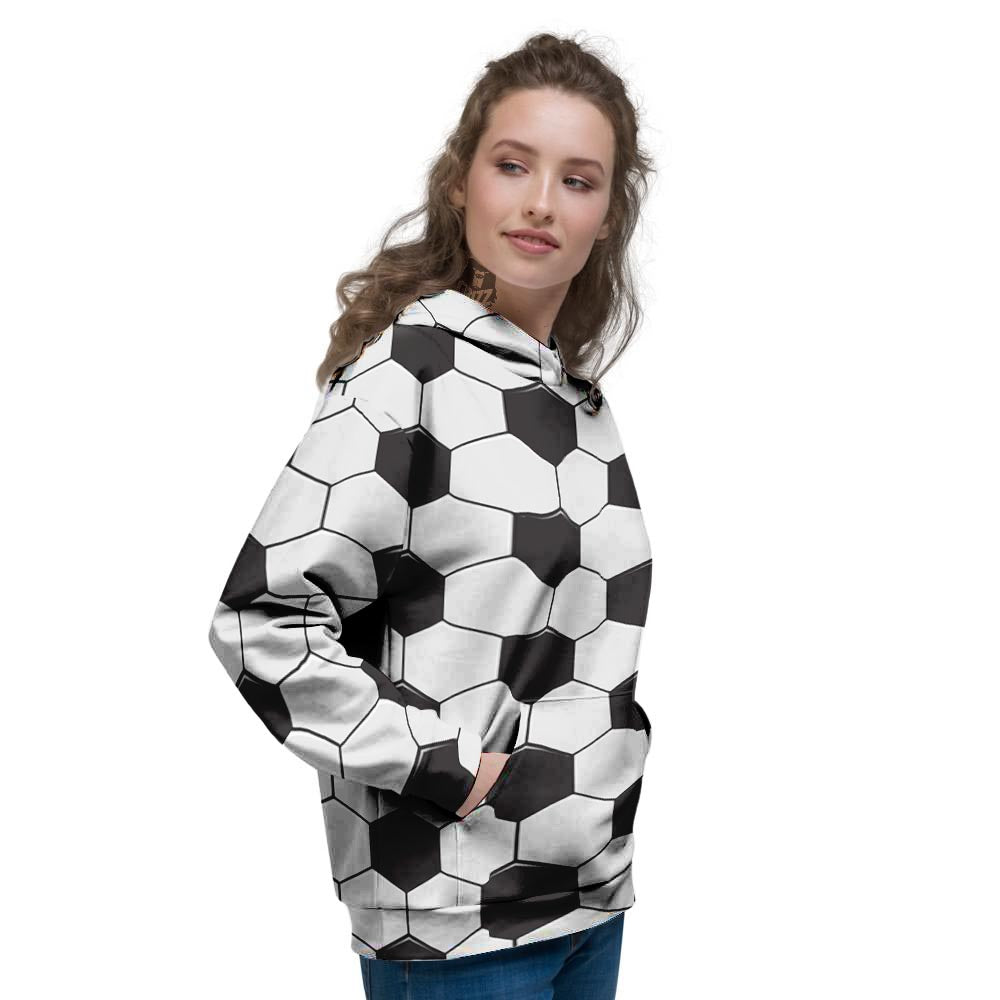 Texture Soccer Ball Print Pattern Women's Hoodie-grizzshop