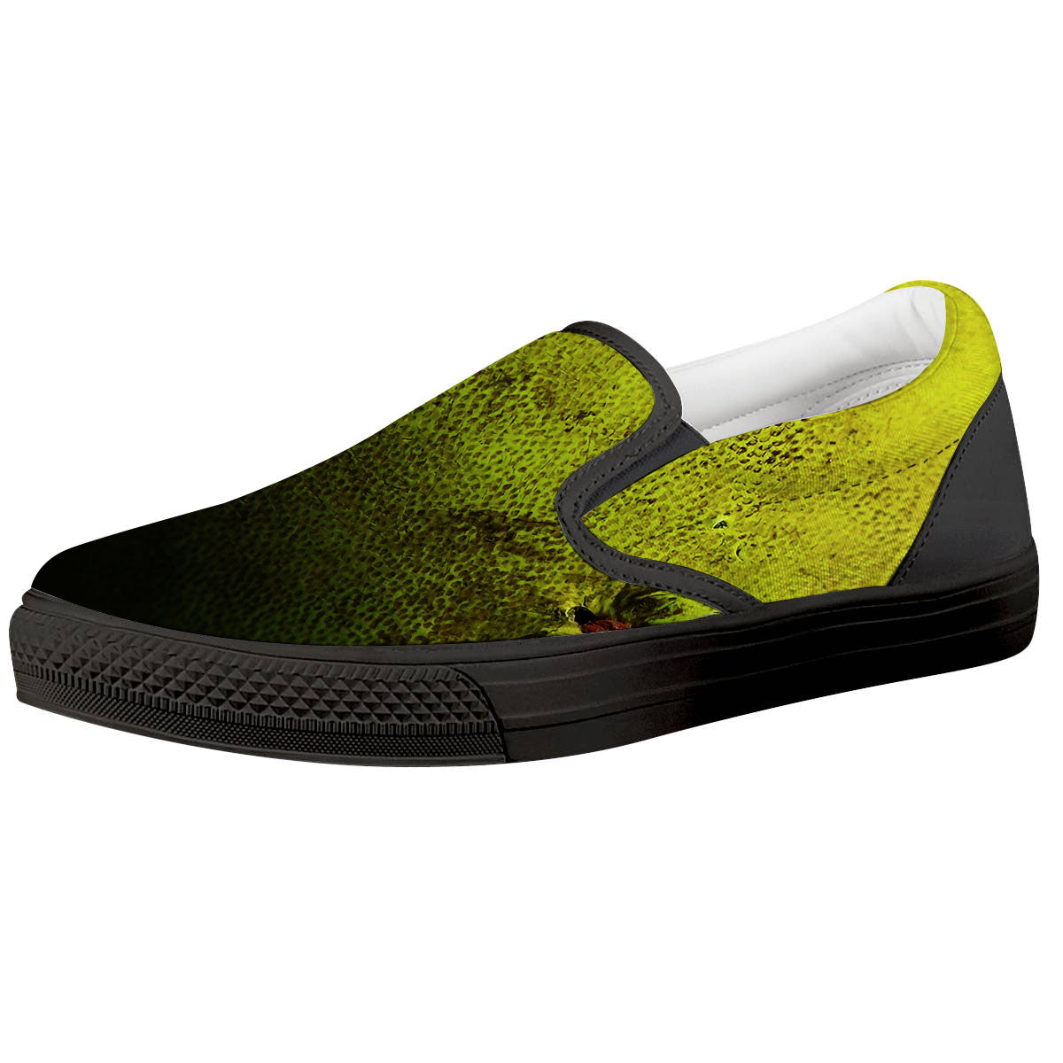 Texture Softball Ball Print Black Slip On Shoes-grizzshop