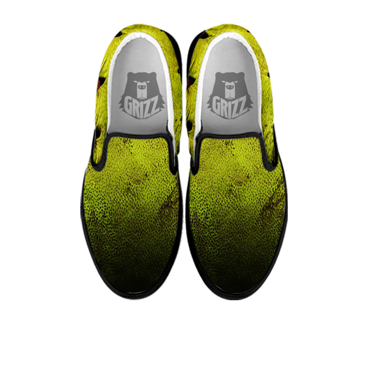 Texture Softball Ball Print Black Slip On Shoes-grizzshop