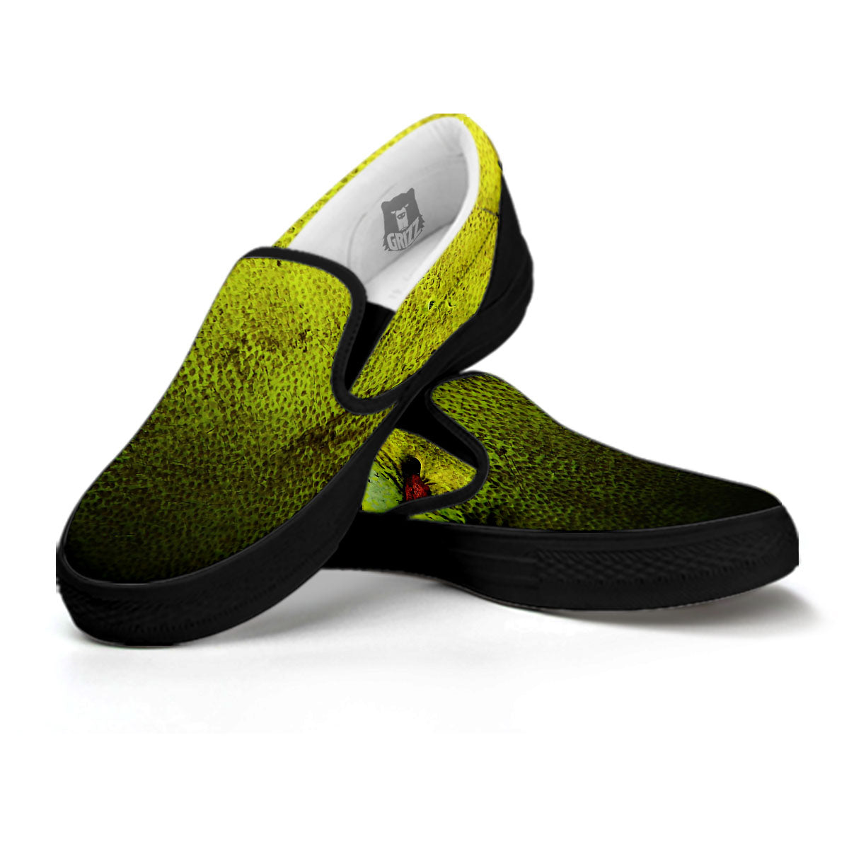 Texture Softball Ball Print Black Slip On Shoes-grizzshop