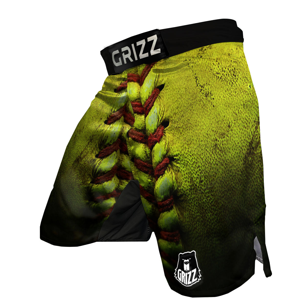 Texture Softball Ball Print MMA Shorts-grizzshop
