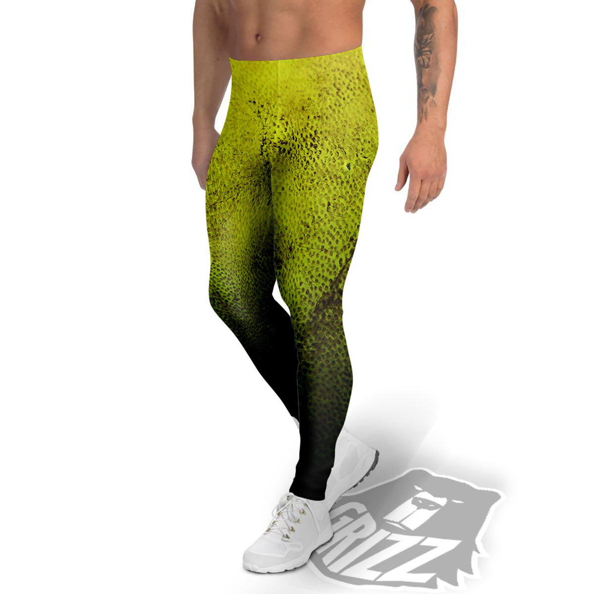 Texture Softball Ball Print Men's Leggings-grizzshop