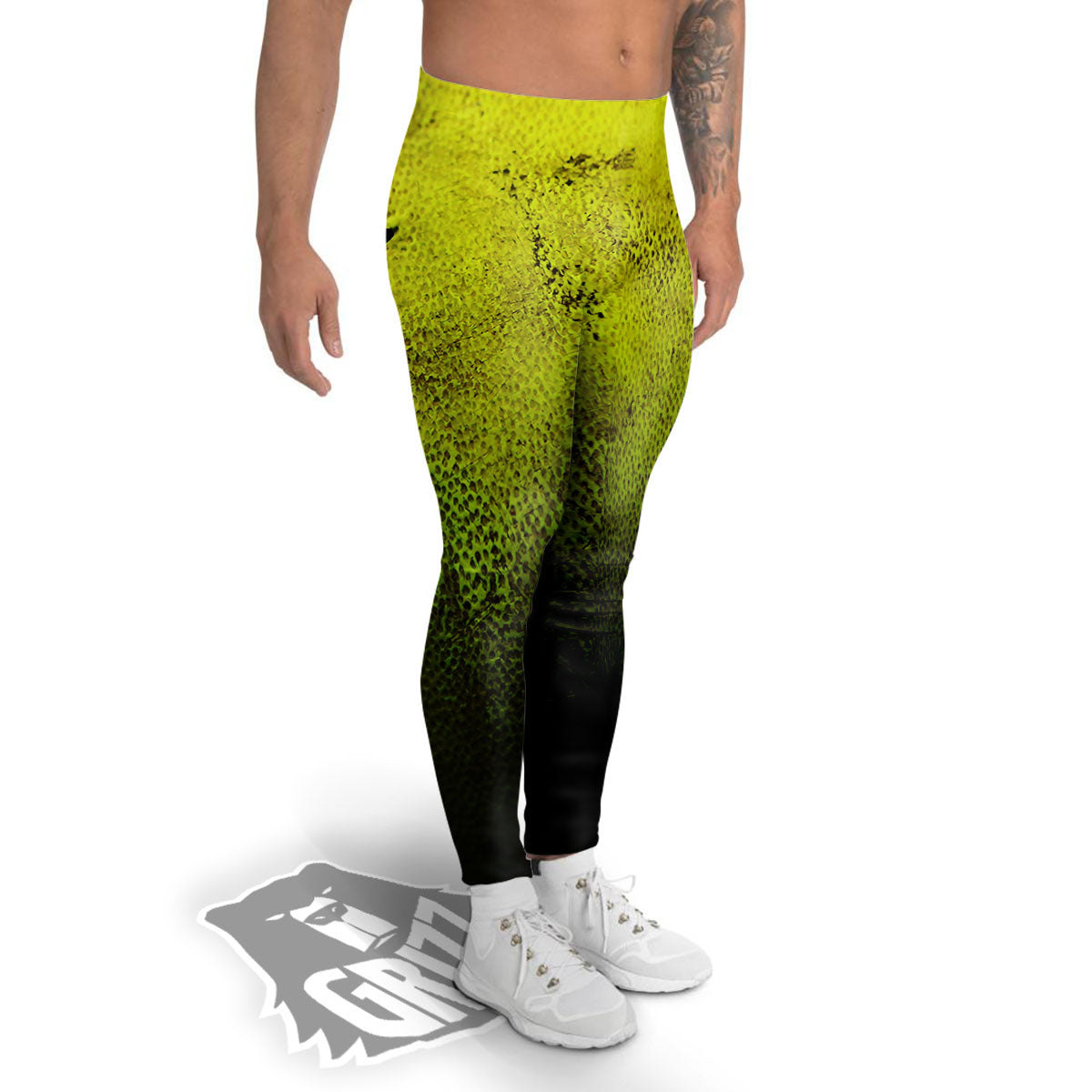 Texture Softball Ball Print Men's Leggings-grizzshop