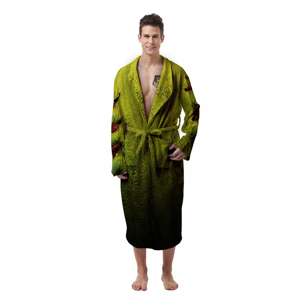 Texture Softball Ball Print Men's Robe-grizzshop