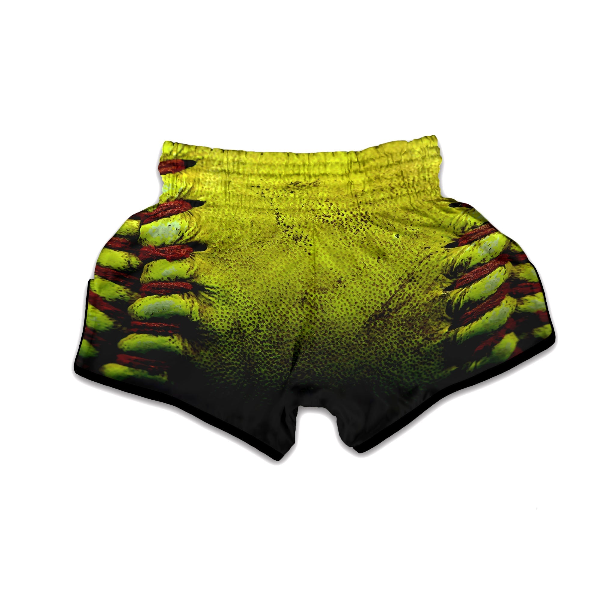 Texture Softball Ball Print Muay Thai Boxing Shorts-grizzshop