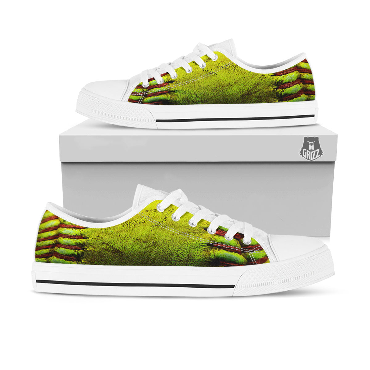 Texture Softball Ball Print White Low Top Shoes-grizzshop