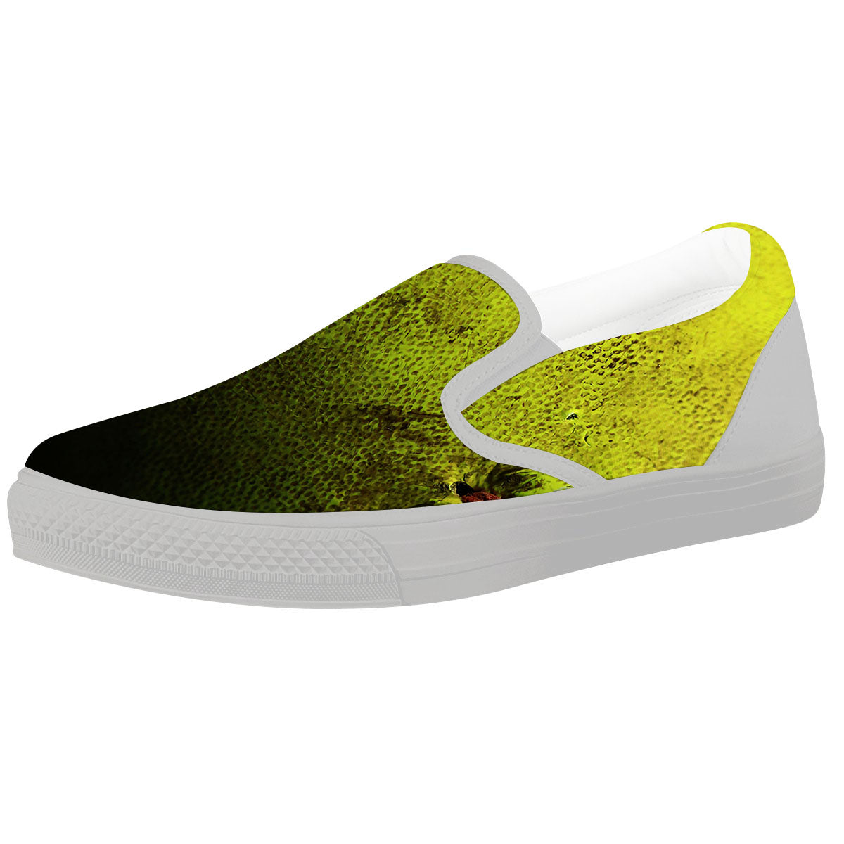 Texture Softball Ball Print White Slip On Shoes-grizzshop