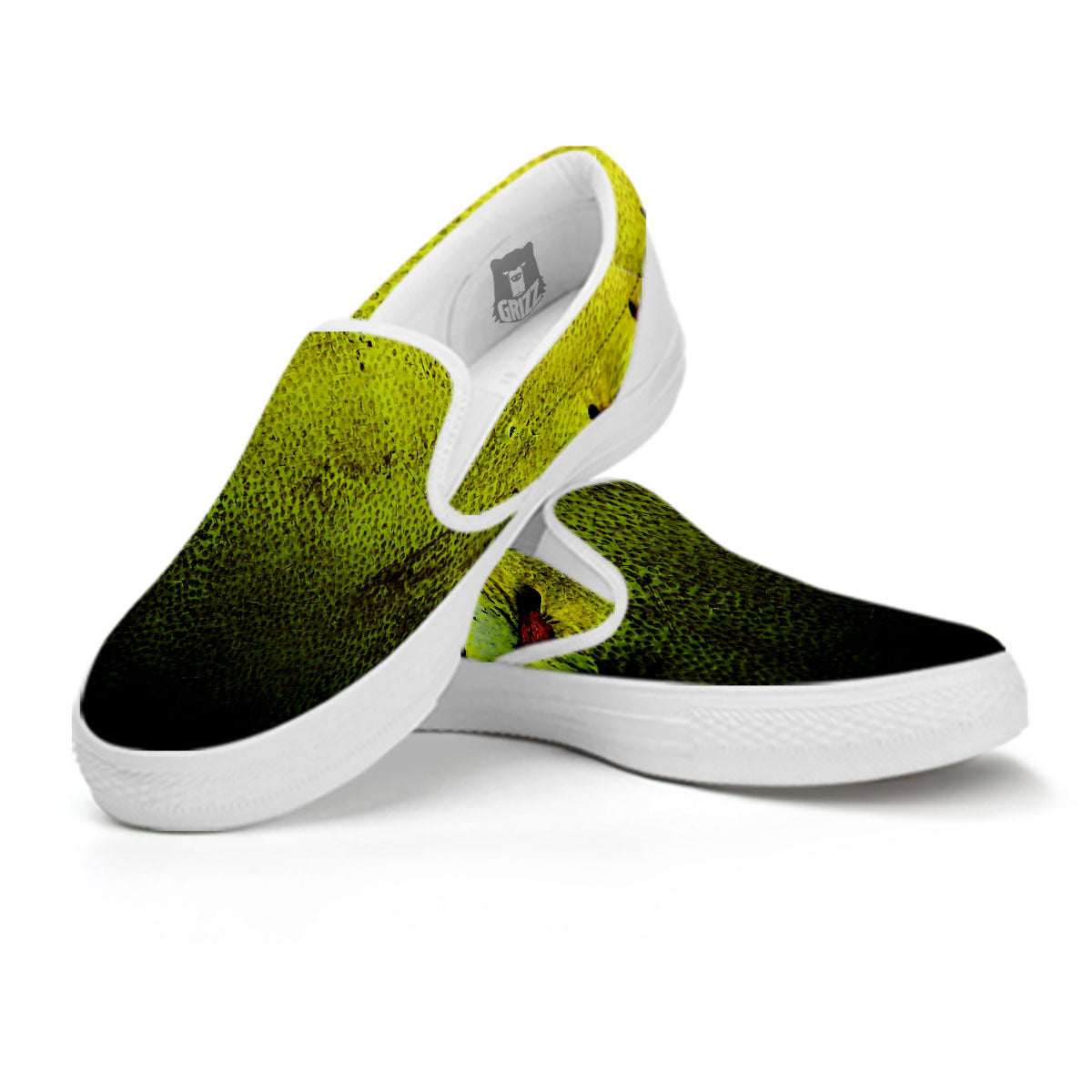Texture Softball Ball Print White Slip On Shoes-grizzshop