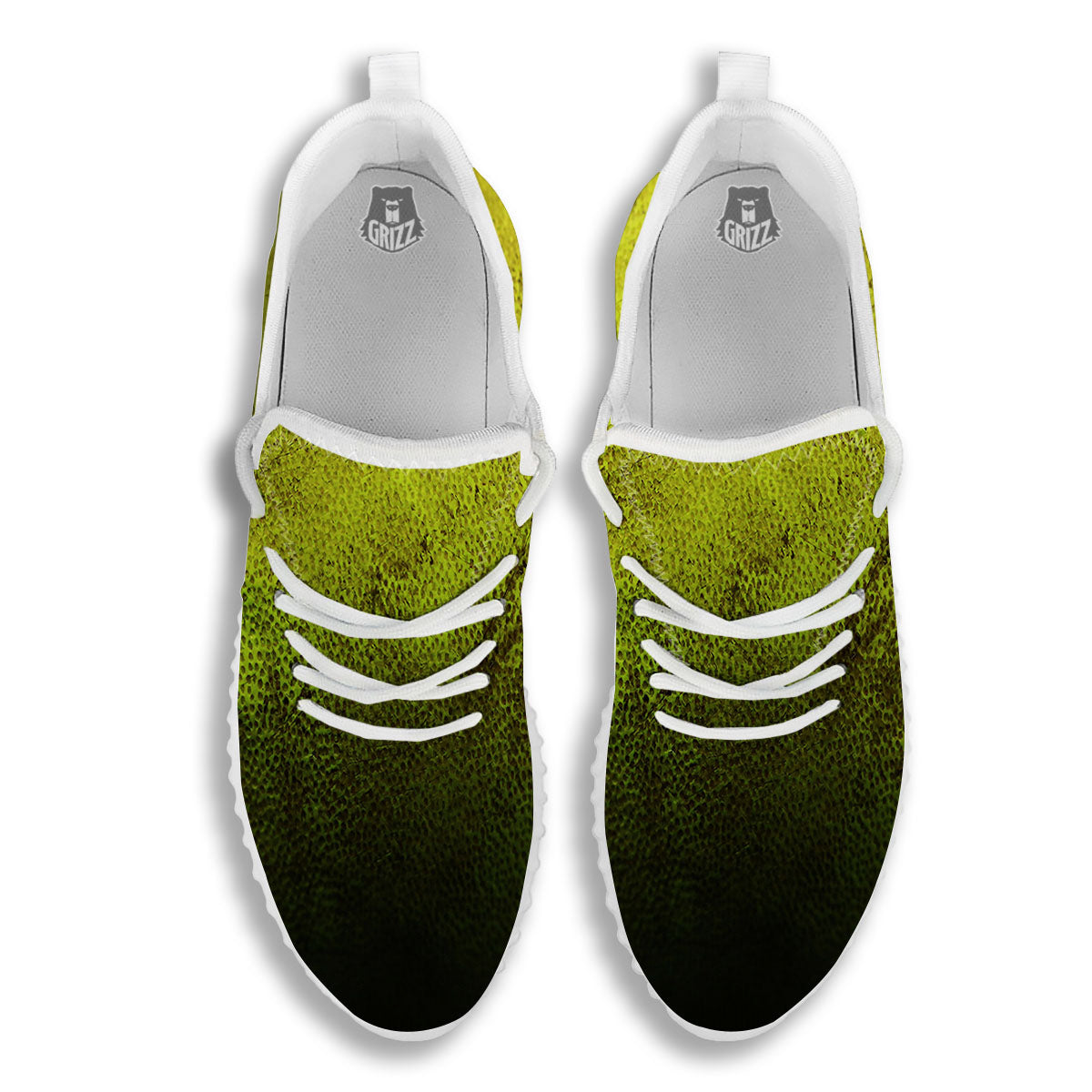 Texture Softball Ball Print White Walking Shoes-grizzshop