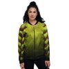 Texture Softball Ball Print Women's Bomber Jacket-grizzshop