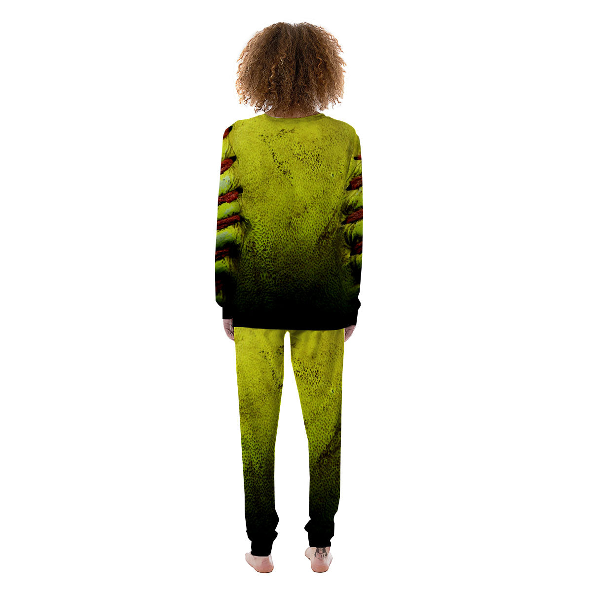 Texture Softball Ball Print Women's Pajamas-grizzshop