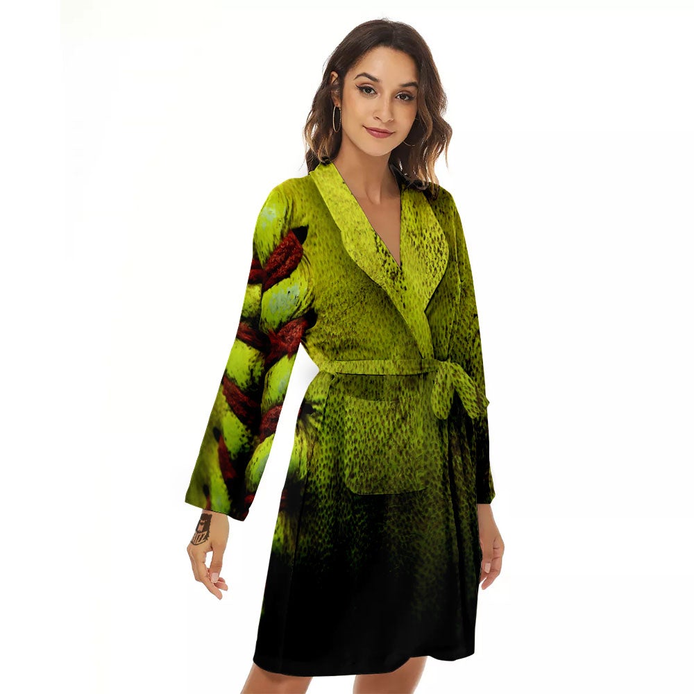 Texture Softball Ball Print Women's Robe-grizzshop